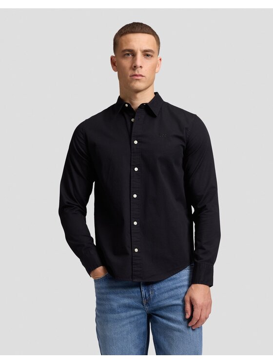 Lee Lee Koszula LS CLEAN SHIRT Czarny Regular Fit