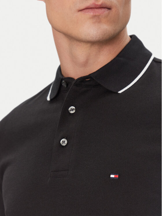 Tommy Hilfiger Tommy Hilfiger Polo Flag Cuff MW0MW38458 Crna Slim Fit