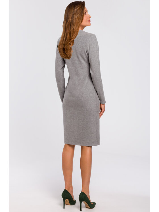 Stylove Stylove Sukienka codzienna S178 Szary Regular Fit