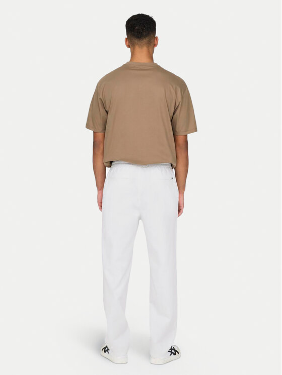 Only & Sons Only & Sons Hlače iz tkanine Sinus 22028267 Bela Loose Fit