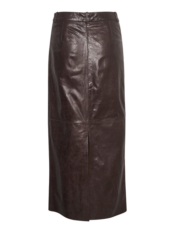 Gestuz Gestuz Gonna di pelle 10908393 Marrone Relaxed Fit