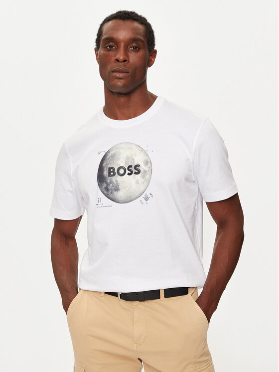 Boss T-krekls 50528189 Écru Regular Fit