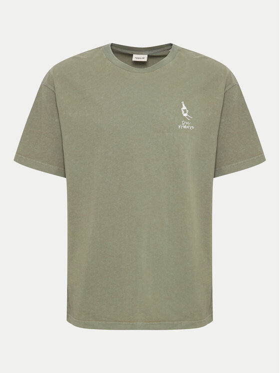 Solid Solid T-shirt Ismail 21108240 Verde Regular Fit