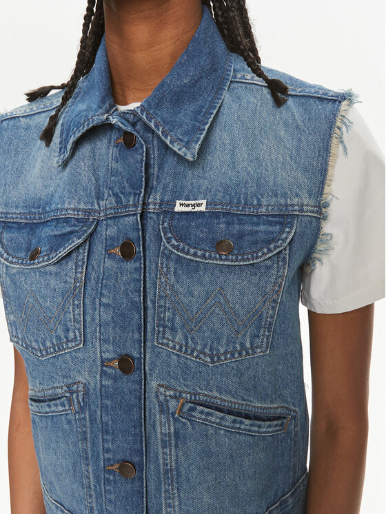 Wrangler Wrangler Kamizelka 112350356 Niebieski Slim Fit