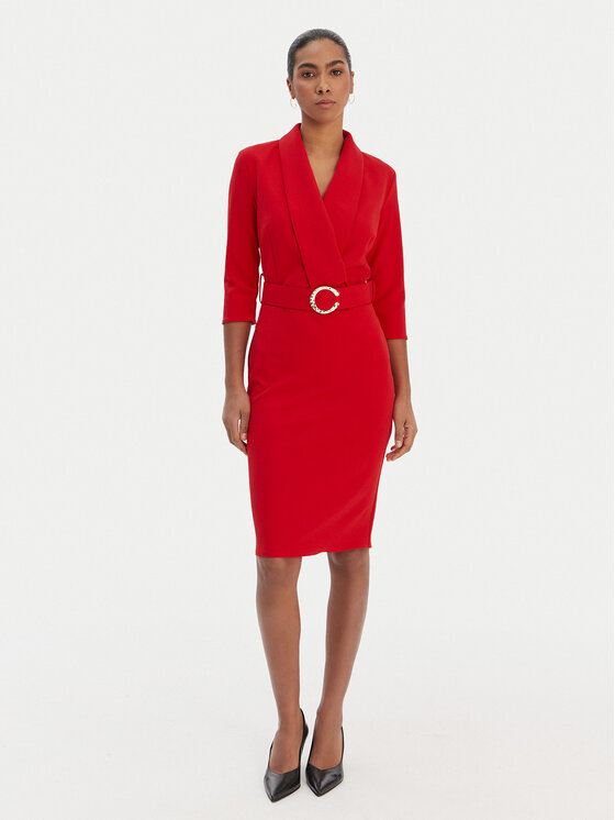 Rinascimento Rinascimento Kokteilikleit CFC0126777003 Punane Slim Fit