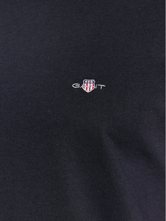 Gant Gant Marškinėliai Shield 2003185 Juoda Slim Fit