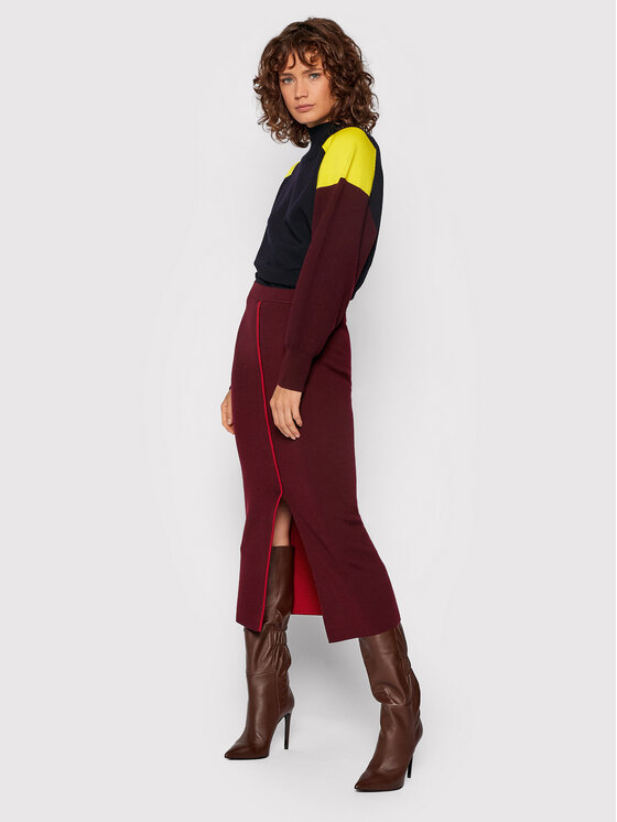 Gonna midi 2321KSK002789A Bordeaux Regular Fit