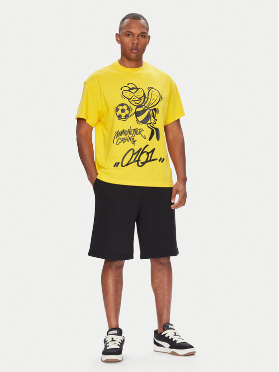 Puma Puma T-Shirt CWC Hoops x Man City 631696 Żółty Regular Fit