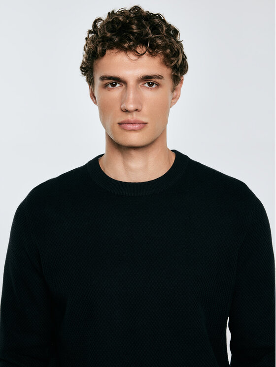 BIG STAR BIG STAR Sweter REYLON Czarny Basic Fit