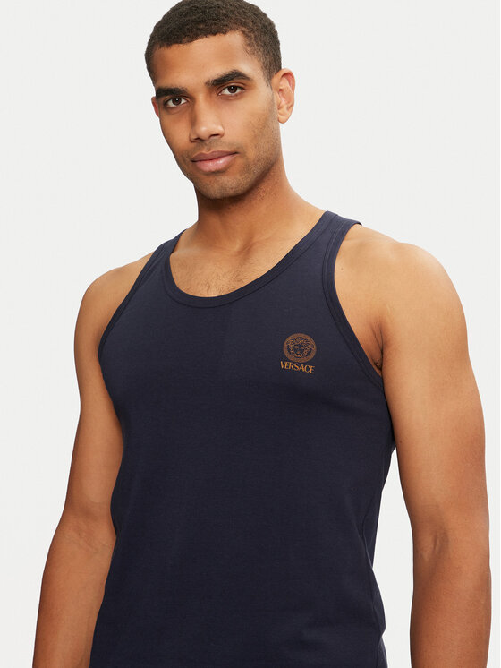 Versace Versace Tank top AUU01012 1A1001 Granatowy Regular Fit