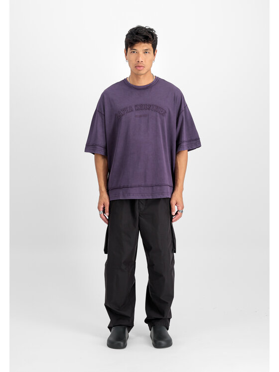 Alpha Industries Alpha Industries T-Shirt Open Edge T-Shirt Fioletowy Relaxed Fit