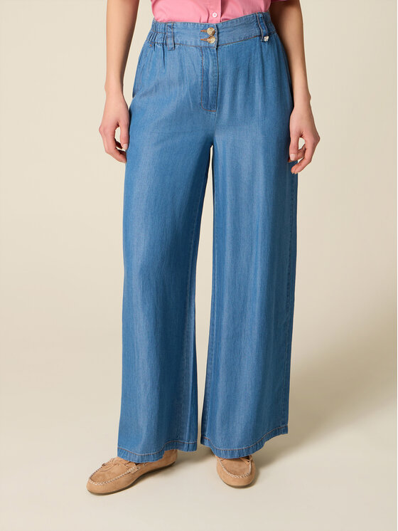 Oltre Oltre Jeansy P405J002554N024 Niebieski Baggy Fit