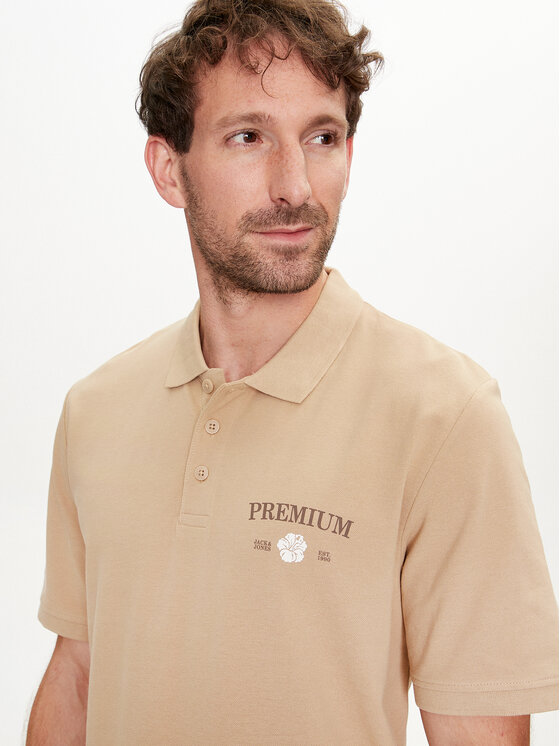 Jack & Jones Jack & Jones Polo Jprblaalfie 12259678 Brązowy Regular Fit