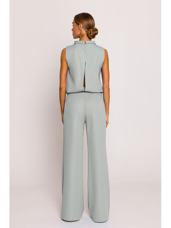 Made of Emotion Made of Emotion Kombinezon M382 Zielony Wide Leg