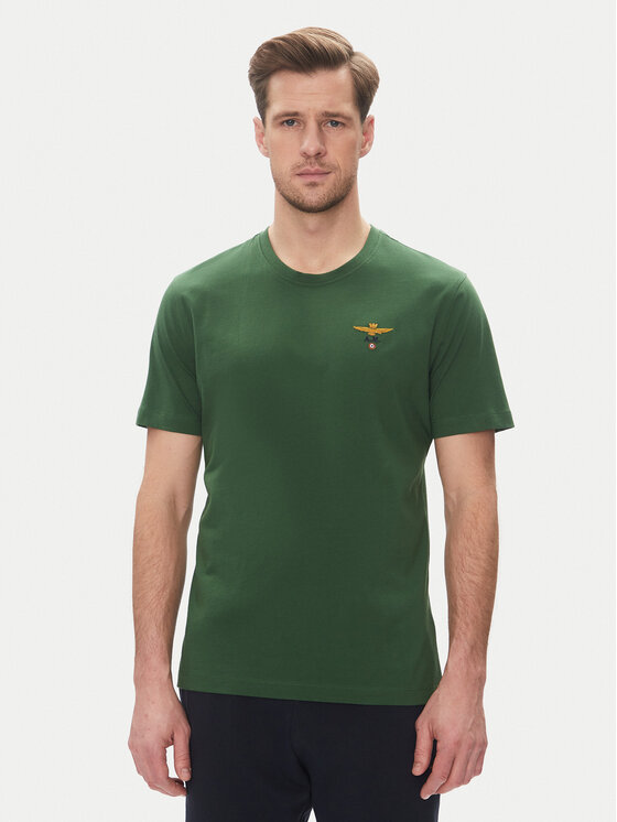 Aeronautica Militare Tričko 251TS1580J372 Zelená Regular Fit