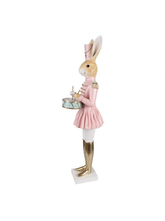 MIAhome MIAhome Figurka dziewczynka Królik w różowym mundurku 79 cm Kolorowy