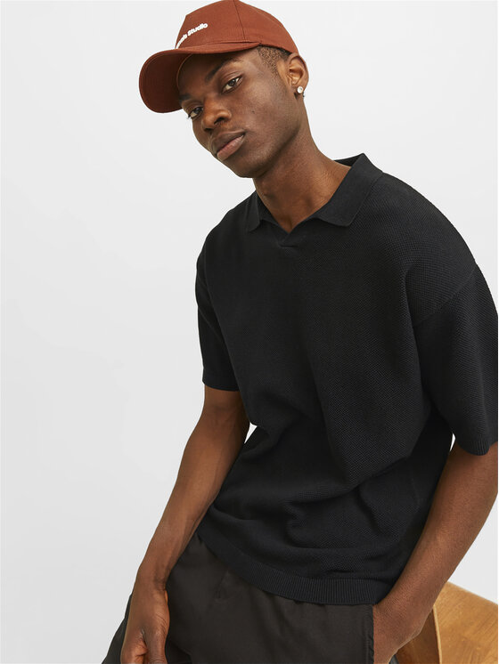 Jack&Jones Jack&Jones Polo Linen 12252748 Crna Regular Fit