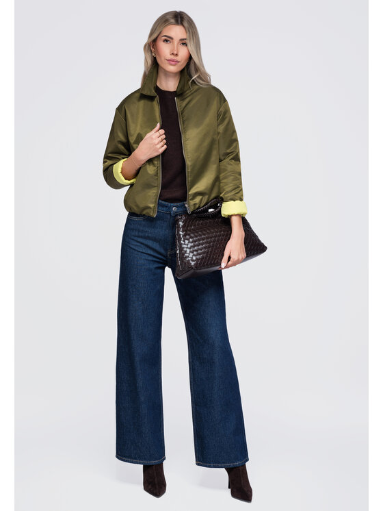 Ombre Ombre Kurtka przejściowa OW-JT-E0003 Khaki Relaxed Fit