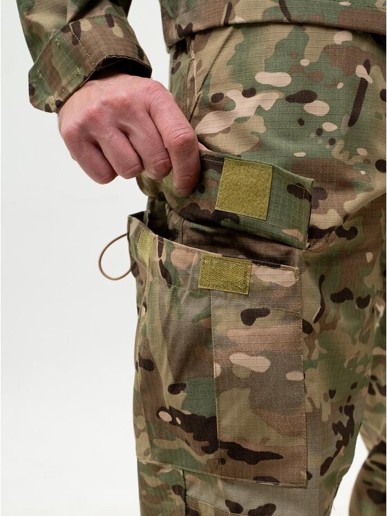 Jigga Wear Jigga Wear Komplet bluza i spodnie materiałowe Mundur USA Moro Camo Rip-Stop Wojskowy 130037 Beżowy Regular Fit