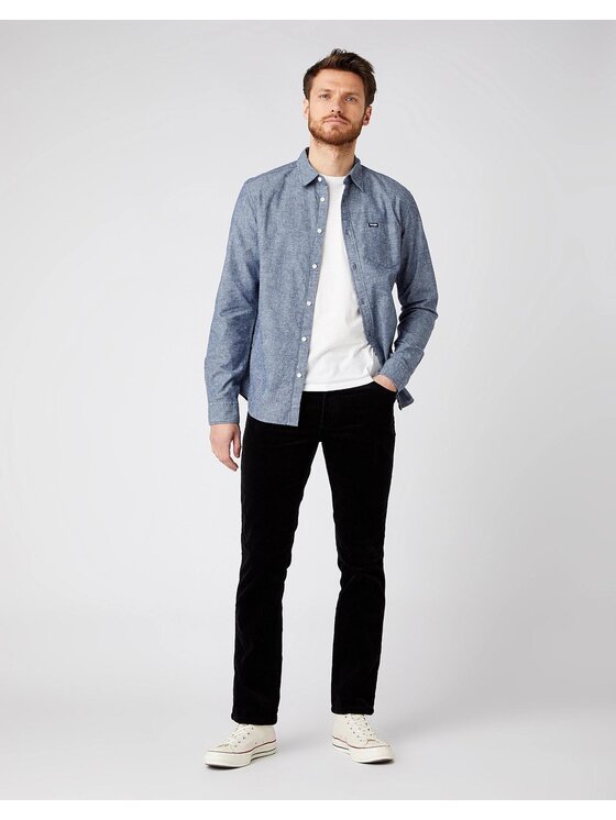 Wrangler Wrangler Pantaloni di tessuto TEXAS SLIM Nero Slim Fit