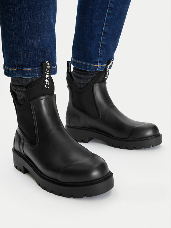 Calvin Klein Jeans Calvin Klein Jeans Kalosze Mid Rainboot Chelsea YW0YW01034 Czarny