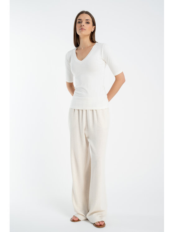 CLICK CLICK T-Shirt 72-019 Écru Close Fit