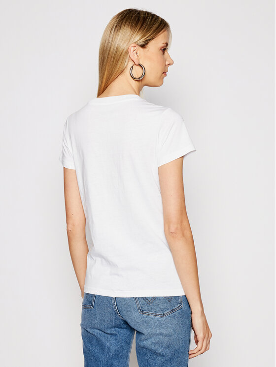 Lee Lee Póló Logo Tee L42UER12 112109470 Fehér Regular Fit