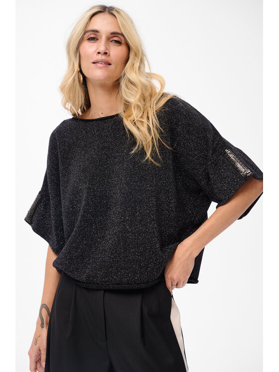 blue shadow blue shadow Sweter Meer Czarny Regular Fit