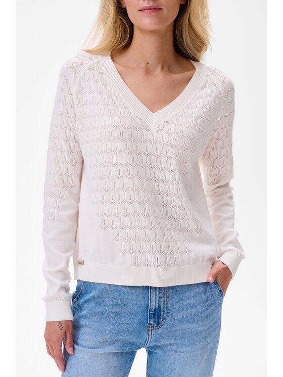 blue shadow blue shadow Sweter Joelle Écru Regular Fit