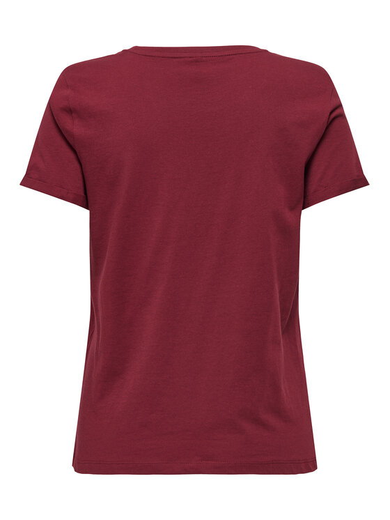 ONLY ONLY T-Shirt Kita 15244714 Bordowy Regular Fit