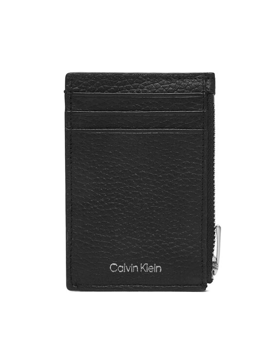 Calvin Klein Calvin Klein Etui pentru carduri Foil Emboss N/S Zip Card Case LV04D1244G Negru