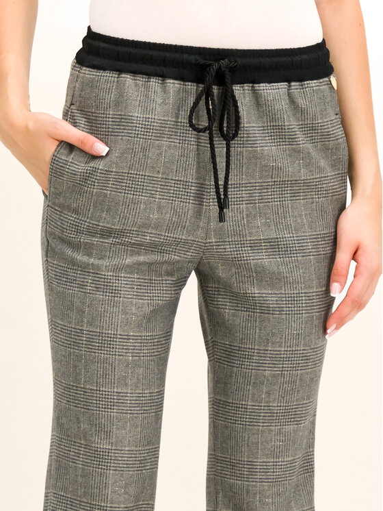 TWINSET TWINSET Kalhoty z materiálu 192TT2441 Šedá Regular Fit