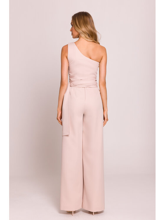 Made of Emotion Made of Emotion Jumpsuit M845 Beige Sexy Straight Fit