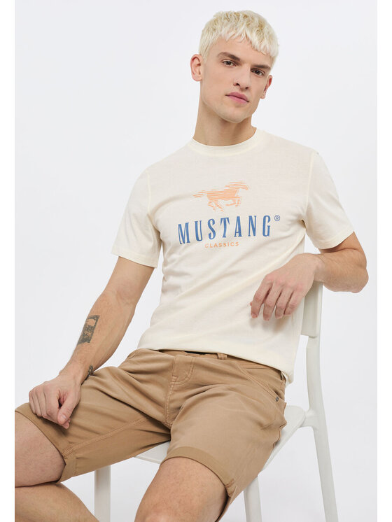 Mustang Mustang T-shirt ALEX C PRINT Bianco Regular Fit