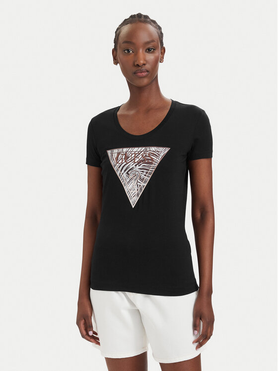 Guess Tricou W6GI19 K3042 Negru Regular Fit