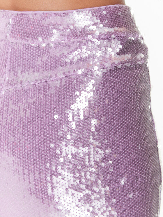ROTATE ROTATE Spodnie materiałowe Sequin RT2382 Różowy Regular Fit