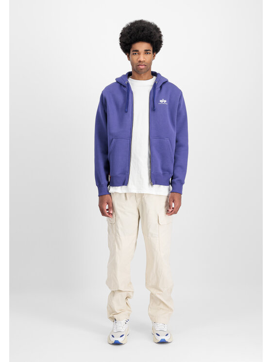 Alpha Industries Alpha Industries Bluza Basic Small Logo Zip Hoodie Fioletowy Regular Fit