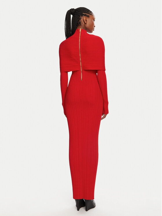 Balmain Balmain Večerní šaty DF0RR835KH70 Červená Slim Fit