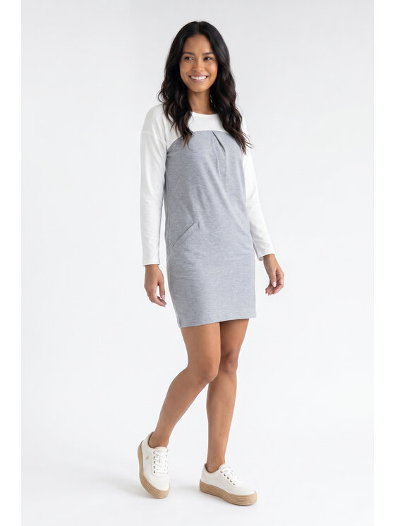 FIGL FIGL Φόρεμα καθημερινό M1359 Γκρι Straight Fit