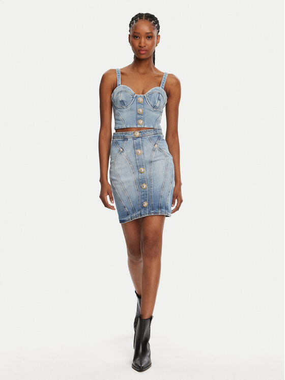 Balmain Balmain Топ DF1AA345DE53 Голубий Slim Fit