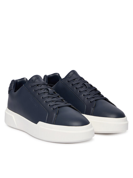 Calvin Klein Calvin Klein Sneakersy Chunky Cupsole Laceup Lth Bt Aop HM0HM02070 Granatowy