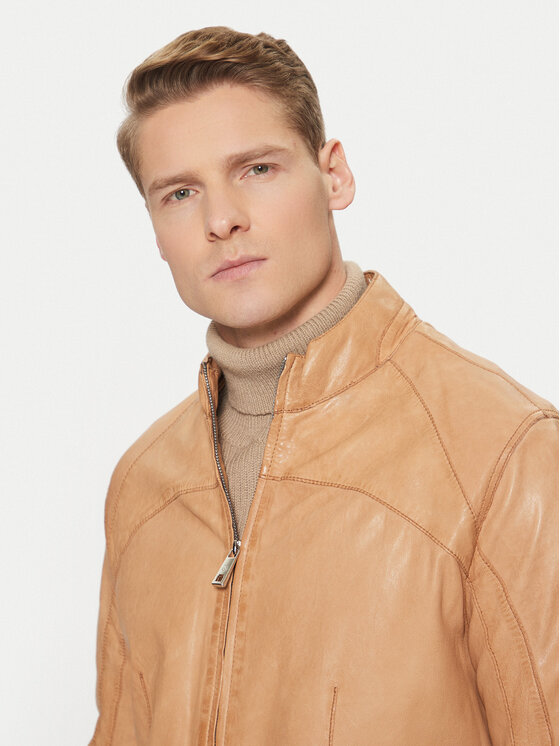 Milestone Milestone Шкіряна куртка Winston 511099 60600 Коричневий Regular Fit