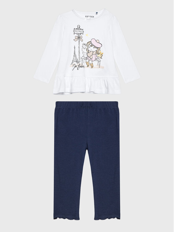 Blue Seven Blue Seven Набір кофта і легінси 966009 Білий Regular Fit