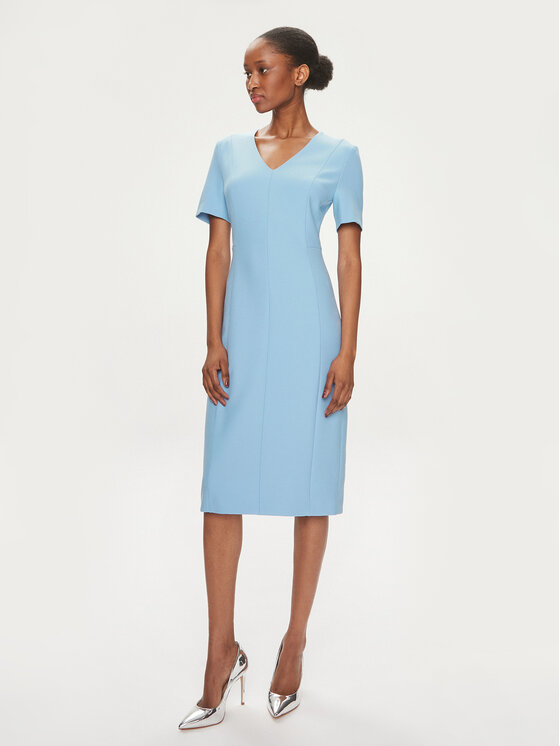 BOSS Boss Rochie de zi Damaisa 50490044 Albastru Slim Fit
