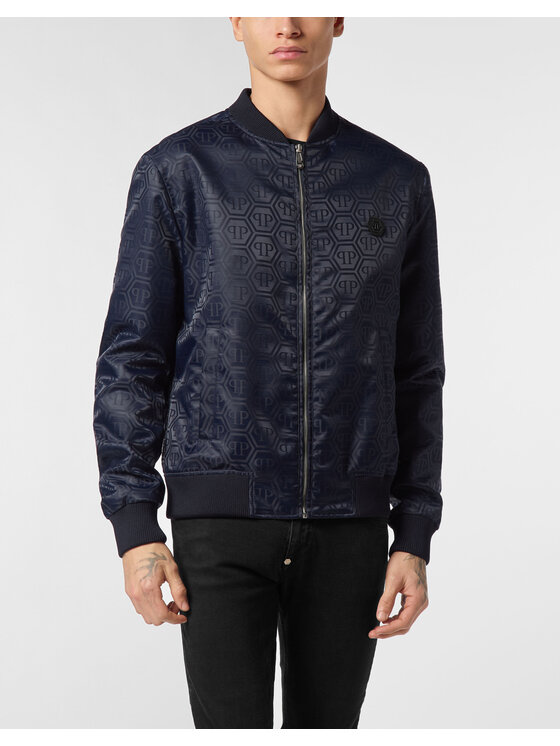 PHILIPP PLEIN PHILIPP PLEIN Kurtka bomber 25527 Granatowy Regular Fit