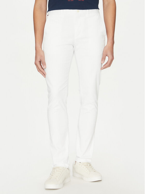 Tommy Hilfiger Chino nohavice Bleecker MW0MW26619 Biela Slim Fit