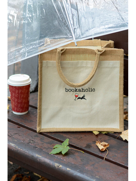 White Rvbbit White Rvbbit Torebka jutowa "bookaholic" Beżowy