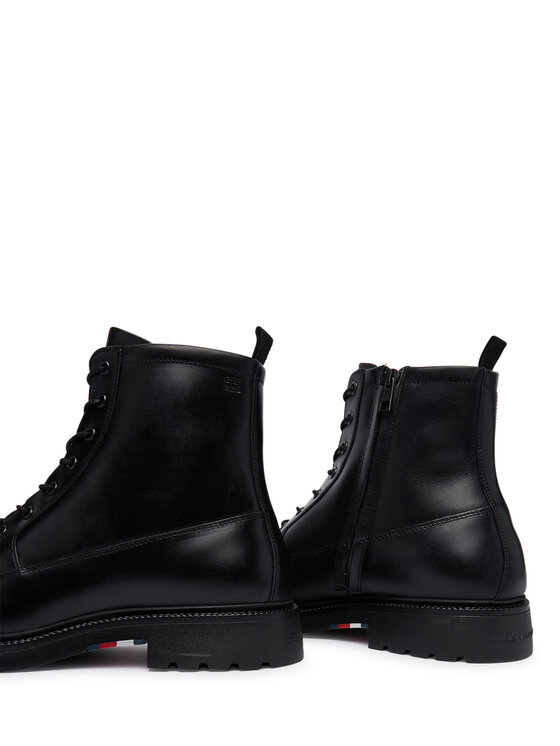 Tommy Hilfiger Tommy Hilfiger Gležnjarji Corporate Casual Lth Boot FM0FM06174 Črna