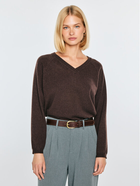BIG STAR BIG STAR Sweter FELICJA Brązowy Comfort Fit