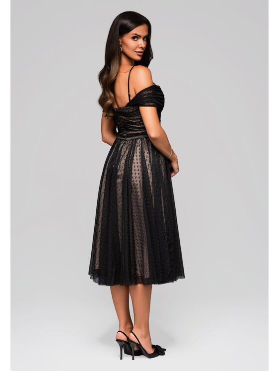 Ombre Ombre Sukienka koktajlowa LA-OM-DLR131 Czarny Regular Fit